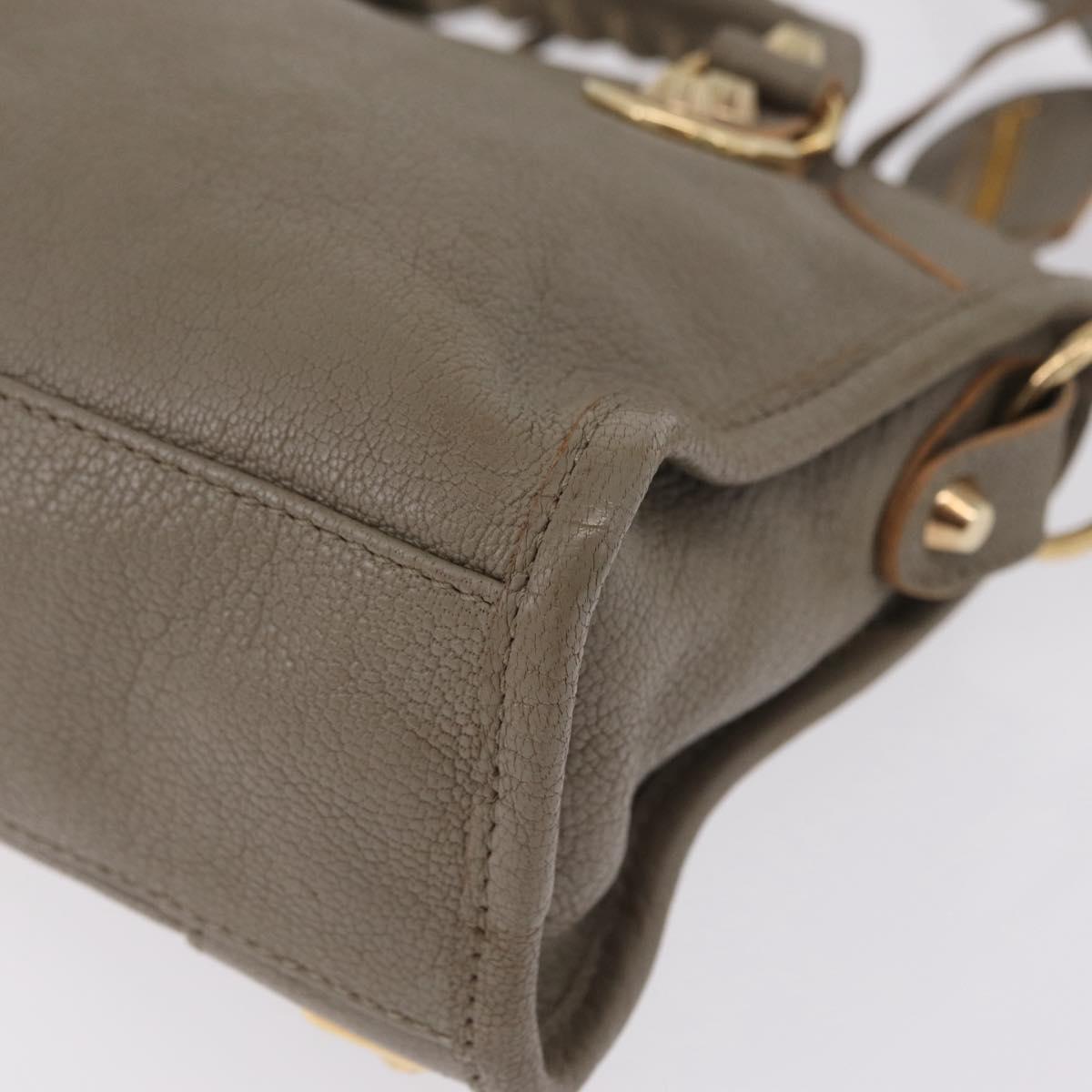 Balenciaga Classic Metal Edge Mini City Bag 2way Beige 390160 Auth BA15968M