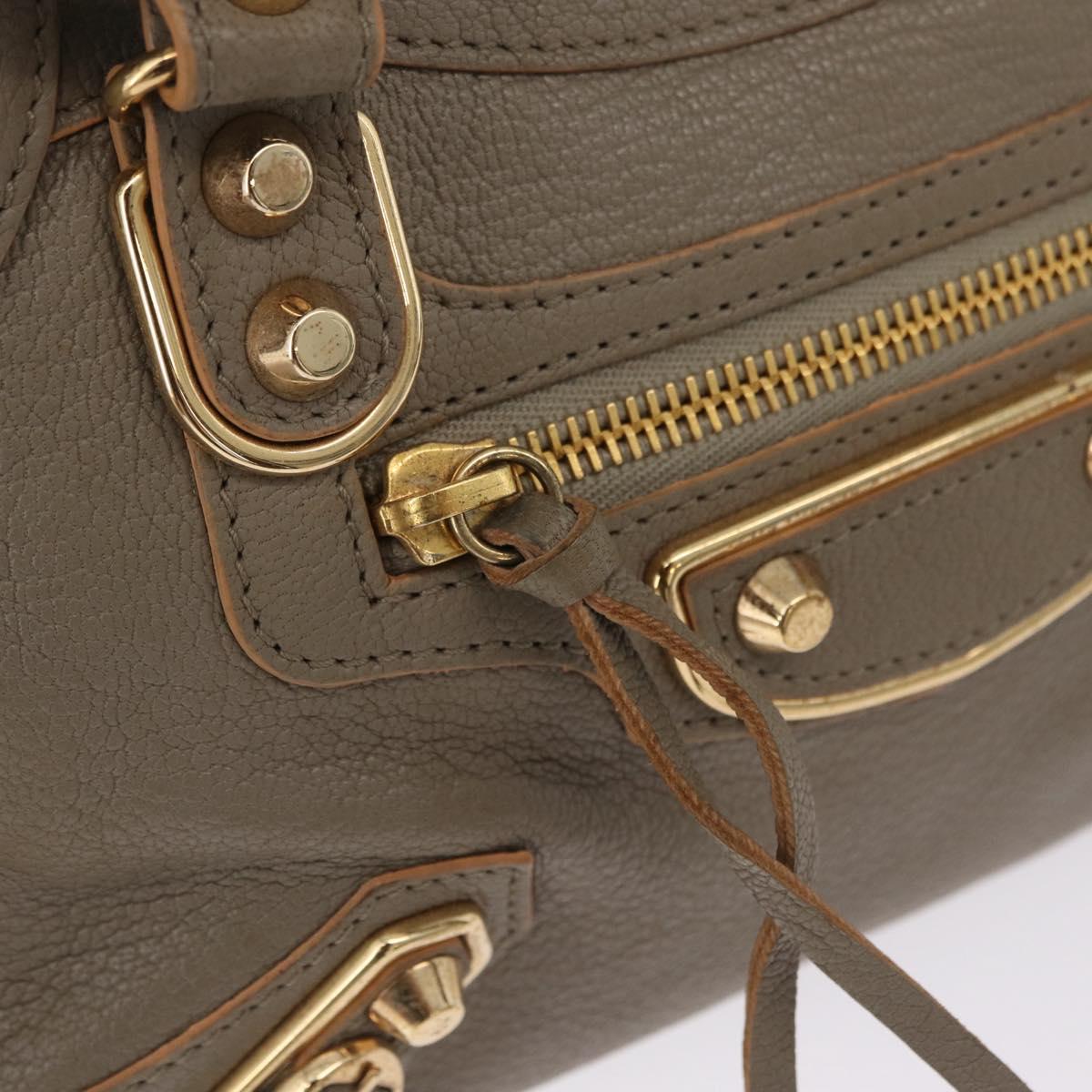 Balenciaga Classic Metal Edge Mini City Bag 2way Beige 390160 Auth BA15968M