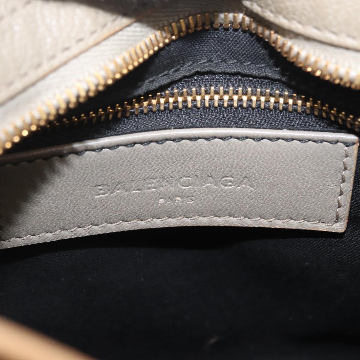 Balenciaga Classic Metal Edge Mini City Bag 2way Beige 390160 Auth BA15968M