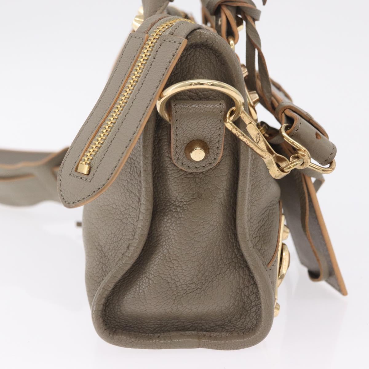Balenciaga Classic Metal Edge Mini City Bag 2way Beige 390160 Auth BA15968M