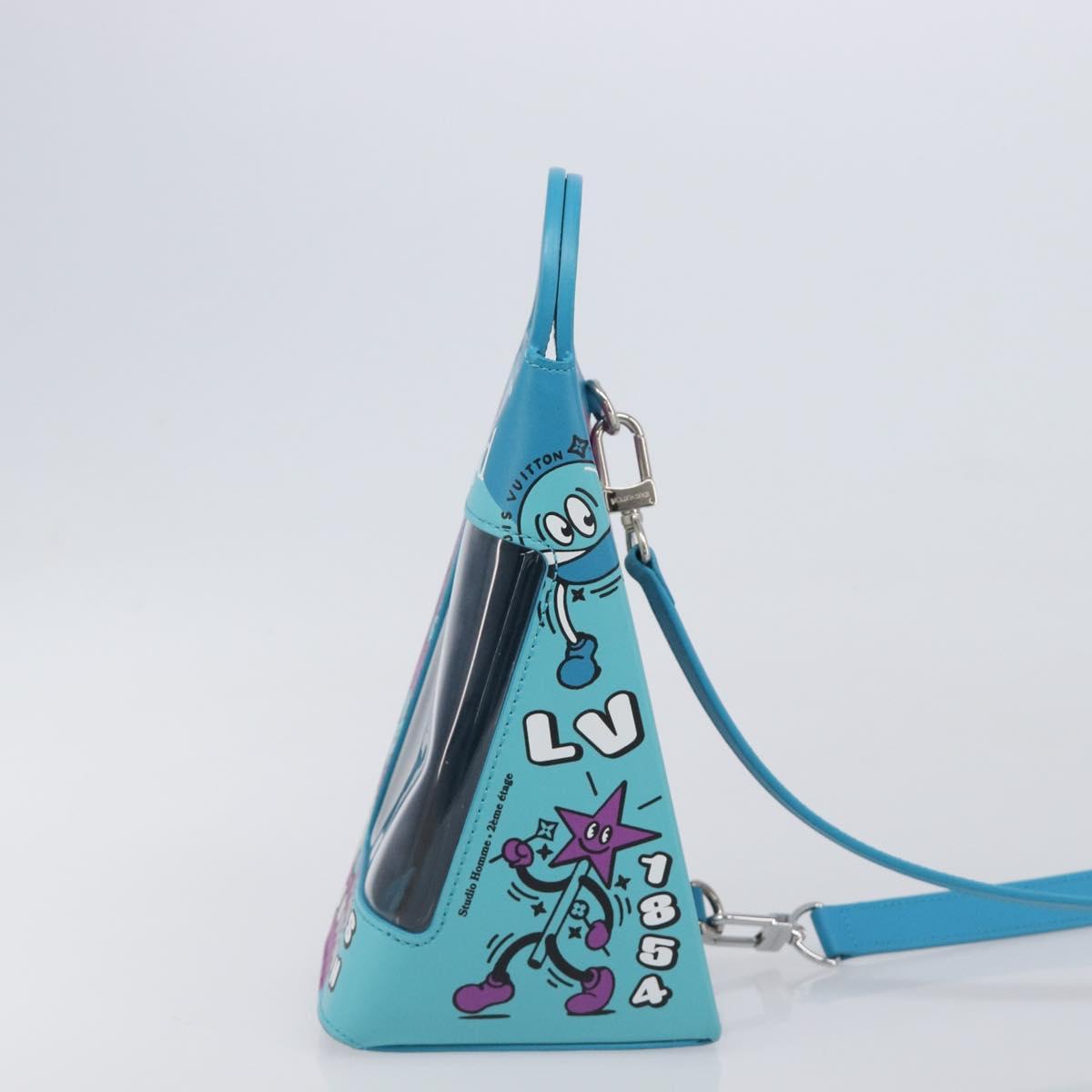 LOUIS VUITTON Monogram sandwich box Hand Bag Blue M82029 LV Auth BA15974SAM