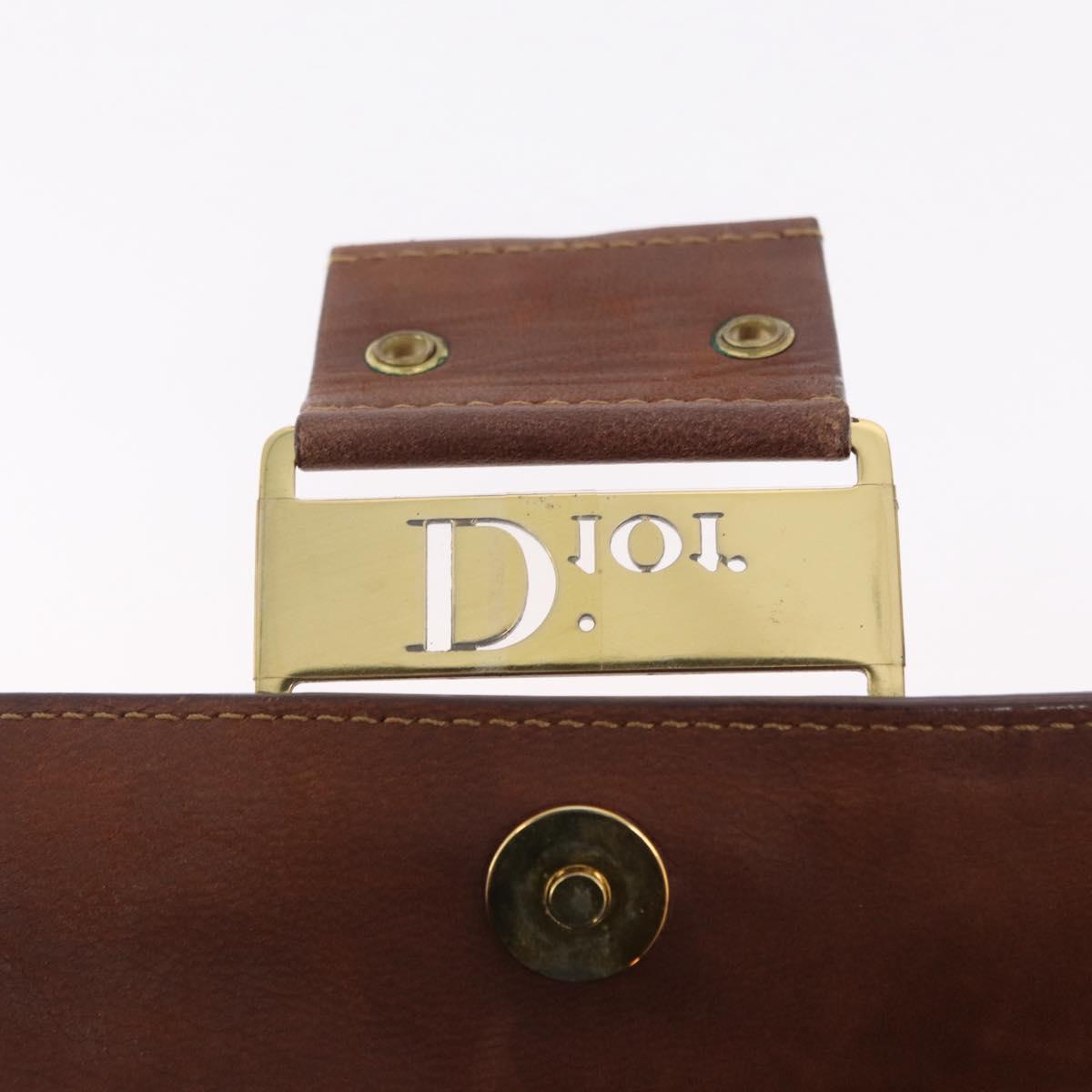 Christian Dior Trotter Canvas Street Chic Shoulder Bag Navy Gold Auth BA15975V