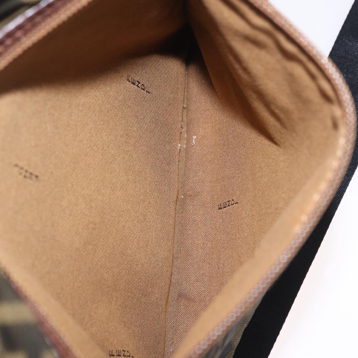 FENDI Zucca Canvas Shoulder Bag Black Brown 7VA152 Auth BA15976A
