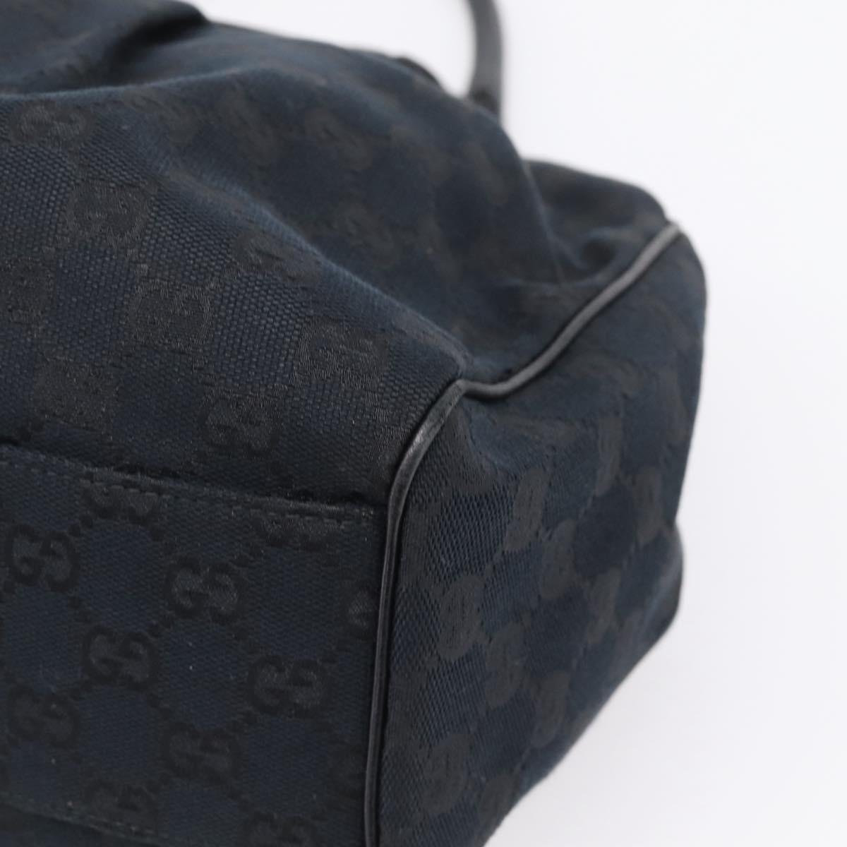 GUCCI GG Canvas Sukey Hand Bag Black Gold 211944 Auth BA15982V