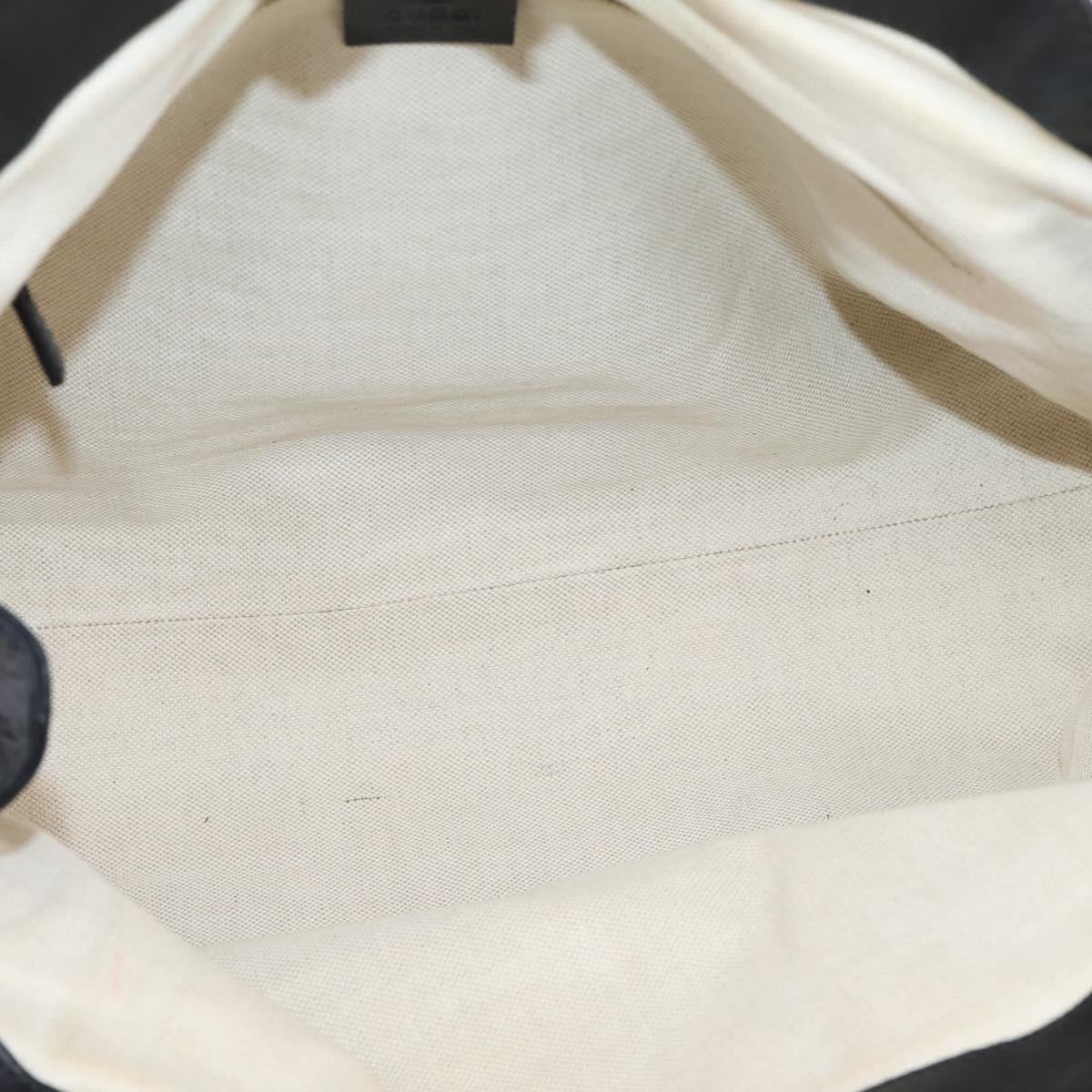 GUCCI GG Canvas Sukey Hand Bag Black Gold 211944 Auth BA15982V