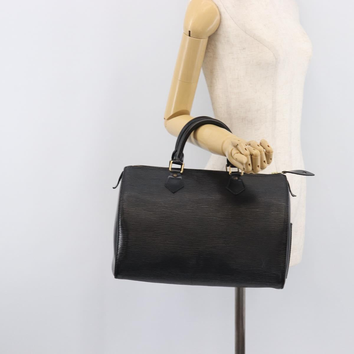 LOUIS VUITTON Epi Speedy 30 Hand Bag Noir M43002 LV Auth BA16002V