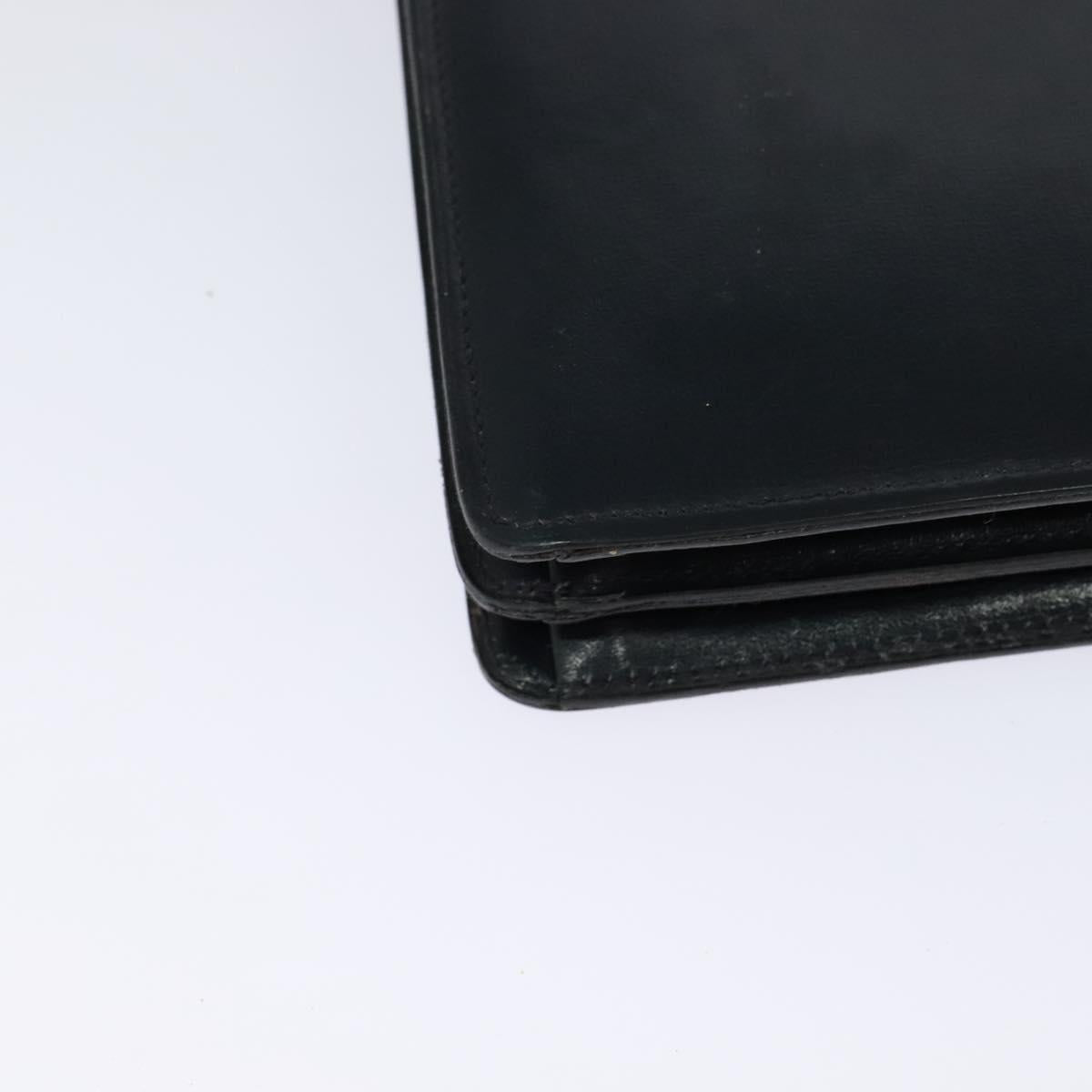 Christian Dior Shoulder Bag Leather Black Gold Auth BA1601