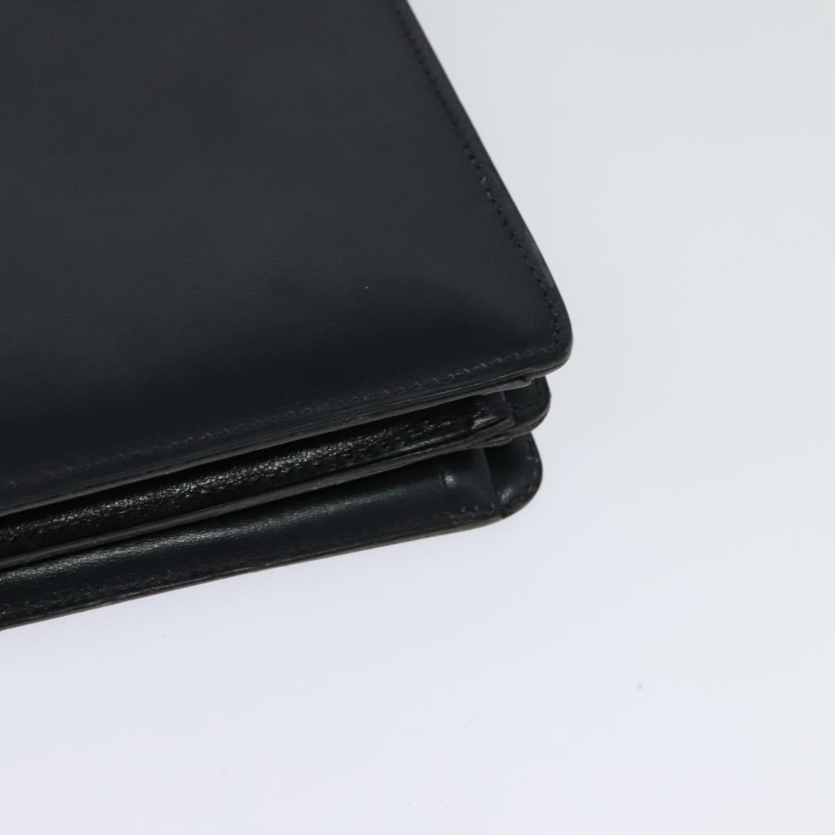 Christian Dior Shoulder Bag Leather Black Gold Auth BA1601