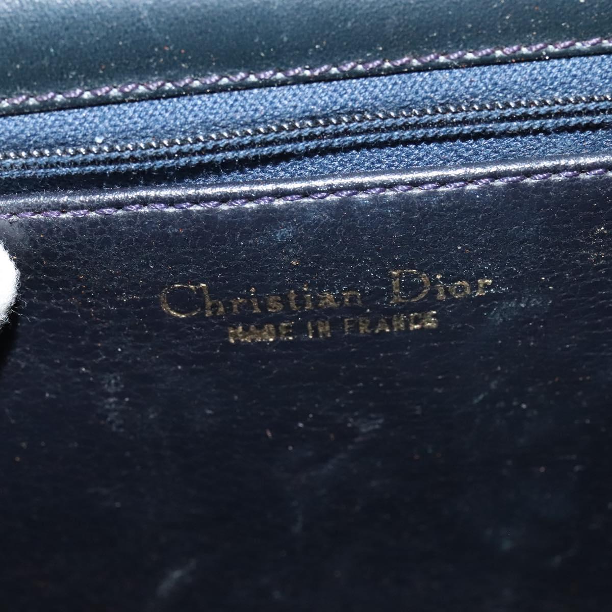 Christian Dior Shoulder Bag Leather Black Gold Auth BA1601