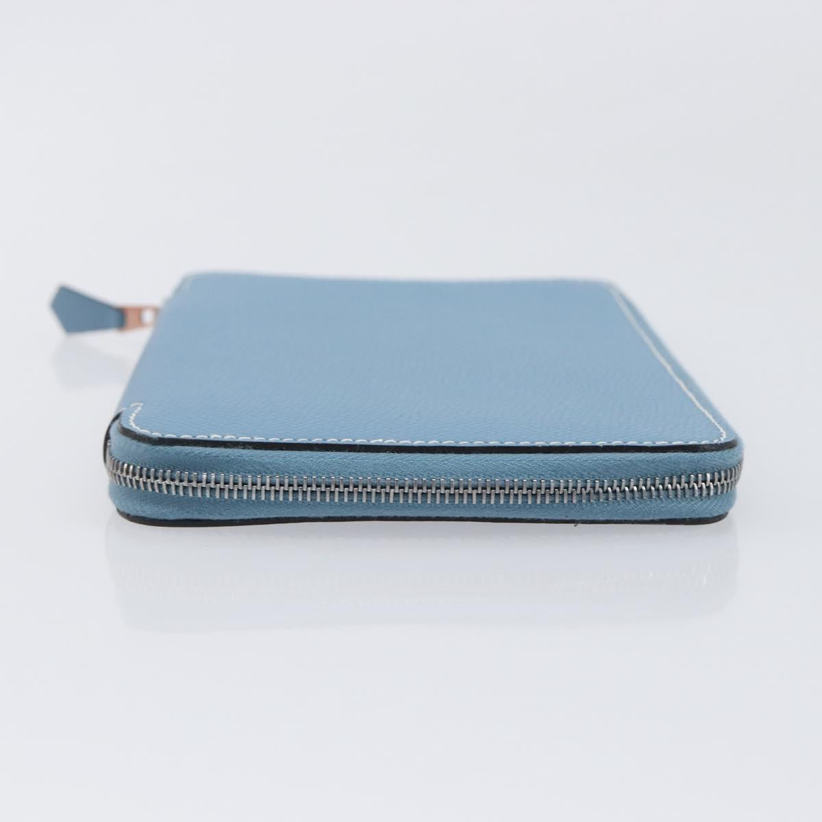 HERMES Agenda Vision 2 Day Planner Cover Leather Light Blue Silver Auth BA16011V