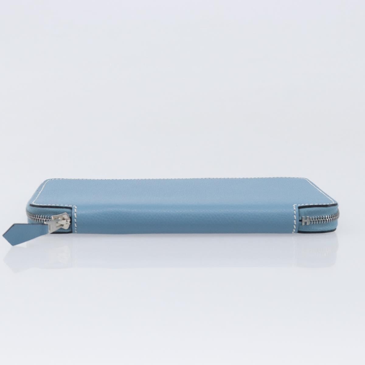 HERMES Agenda Vision 2 Day Planner Cover Leather Light Blue Silver Auth BA16011V