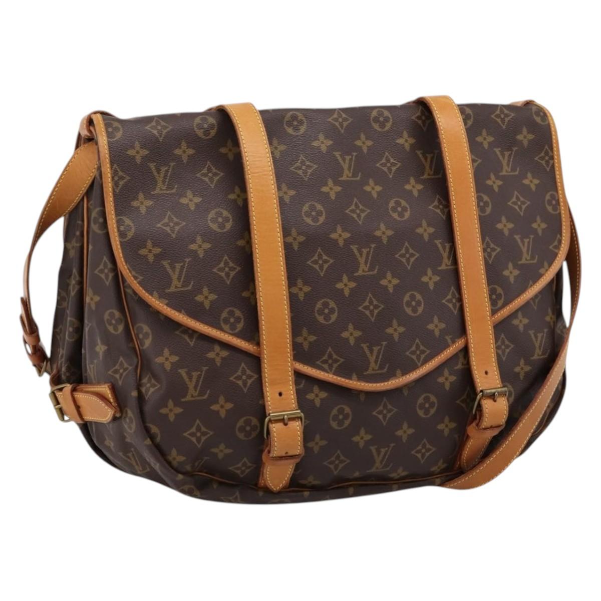 LOUIS VUITTON Monogram Saumur 43 Shoulder Bag M42252 LV Auth BA16012