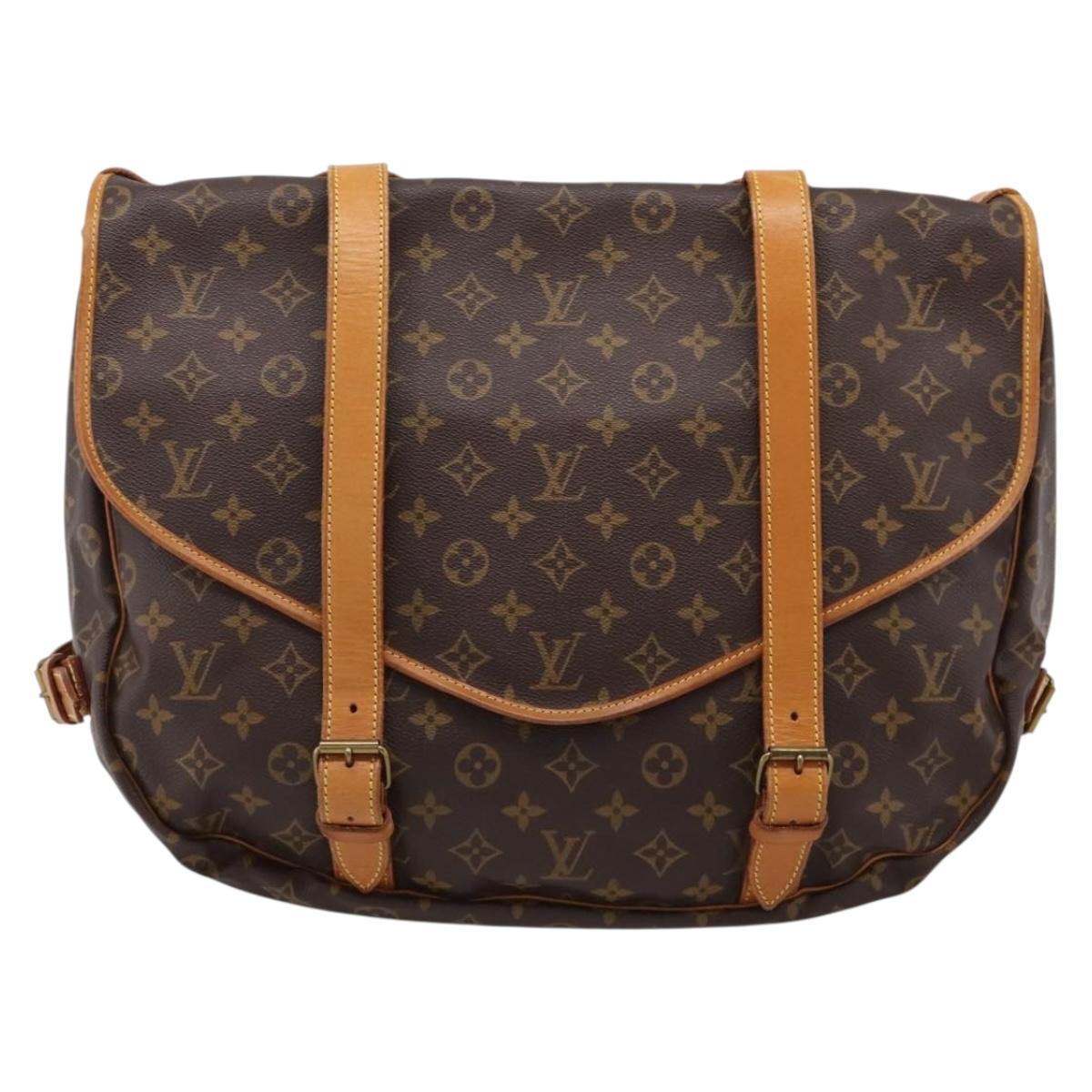 LOUIS VUITTON Monogram Saumur 43 Shoulder Bag M42252 LV Auth BA16012