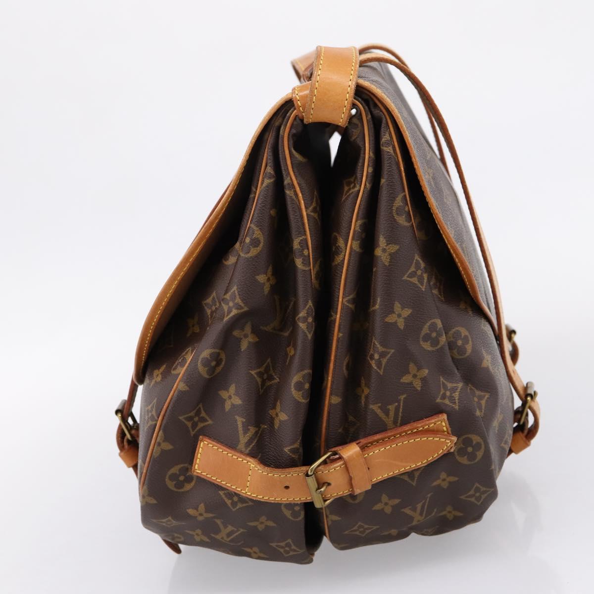 LOUIS VUITTON Monogram Saumur 43 Shoulder Bag M42252 LV Auth BA16012
