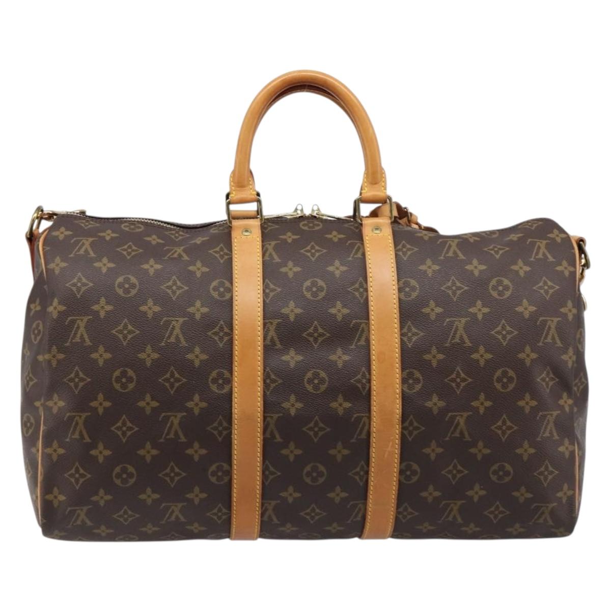LOUIS VUITTON Monogram Keepall Bandouliere 45 Boston Bag M41418 LV Auth BA16014V