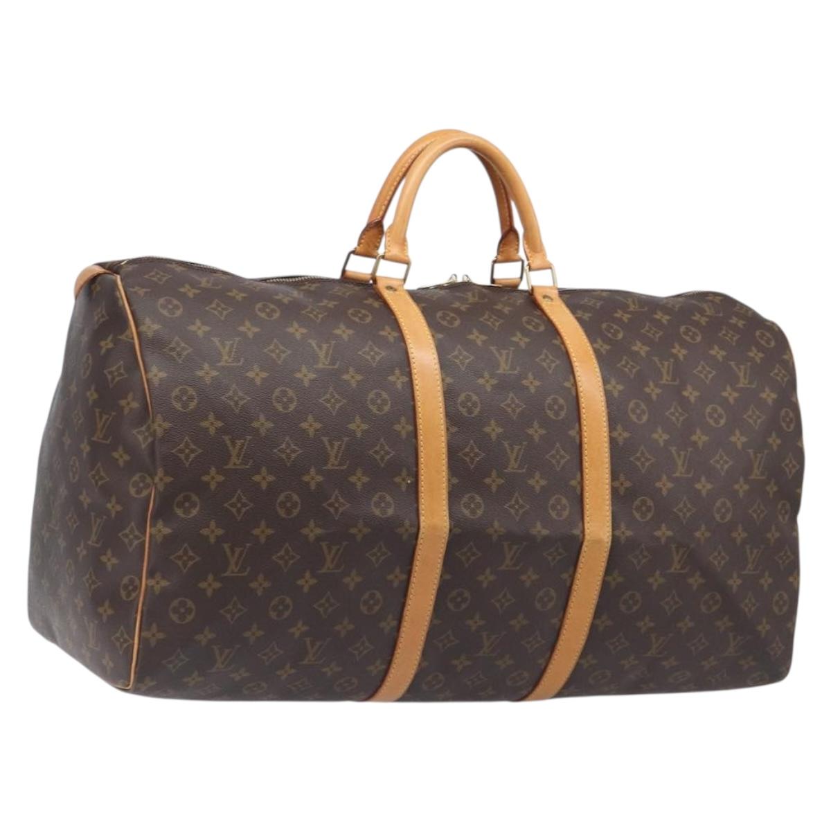 LOUIS VUITTON Monogram Keepall 60 Boston Bag M41422 LV Auth BA16016
