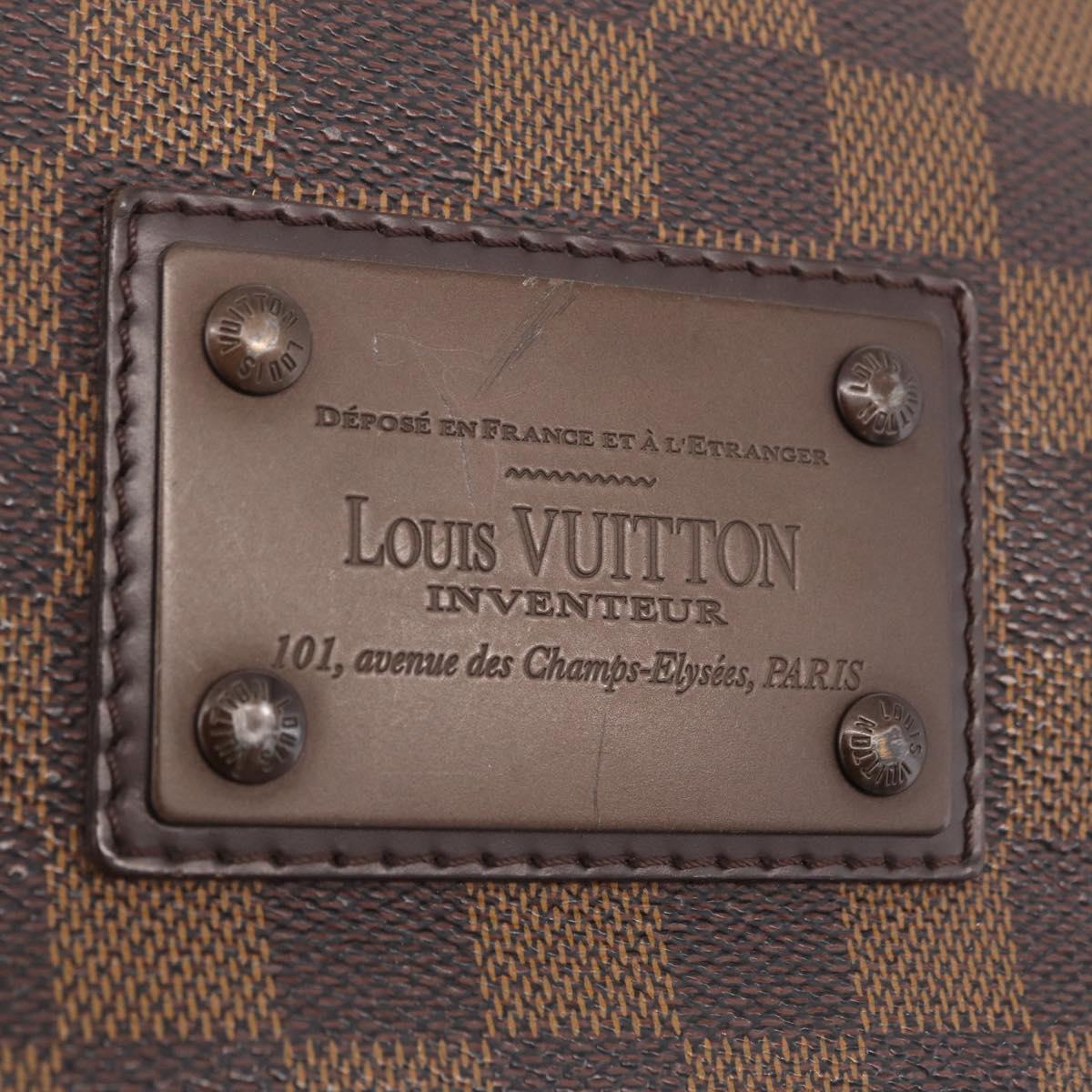 LOUIS VUITTON Damier Ebene Brooklyn MM Shoulder Bag N51211 LV Auth BA16019A