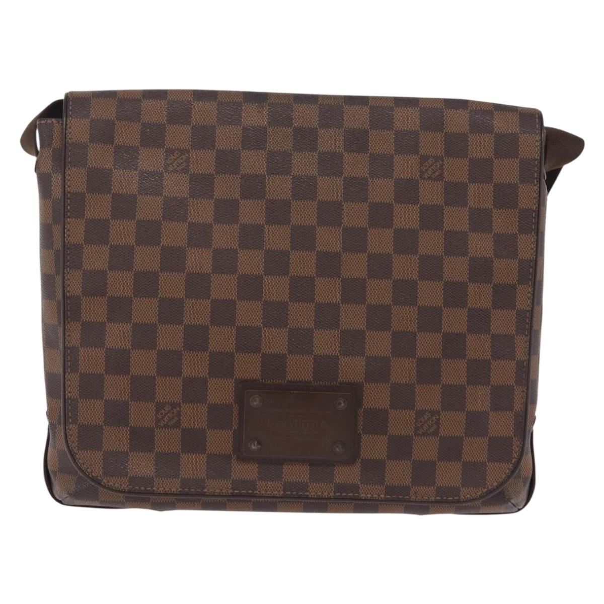 LOUIS VUITTON Damier Ebene Brooklyn MM Shoulder Bag N51211 LV Auth BA16019A