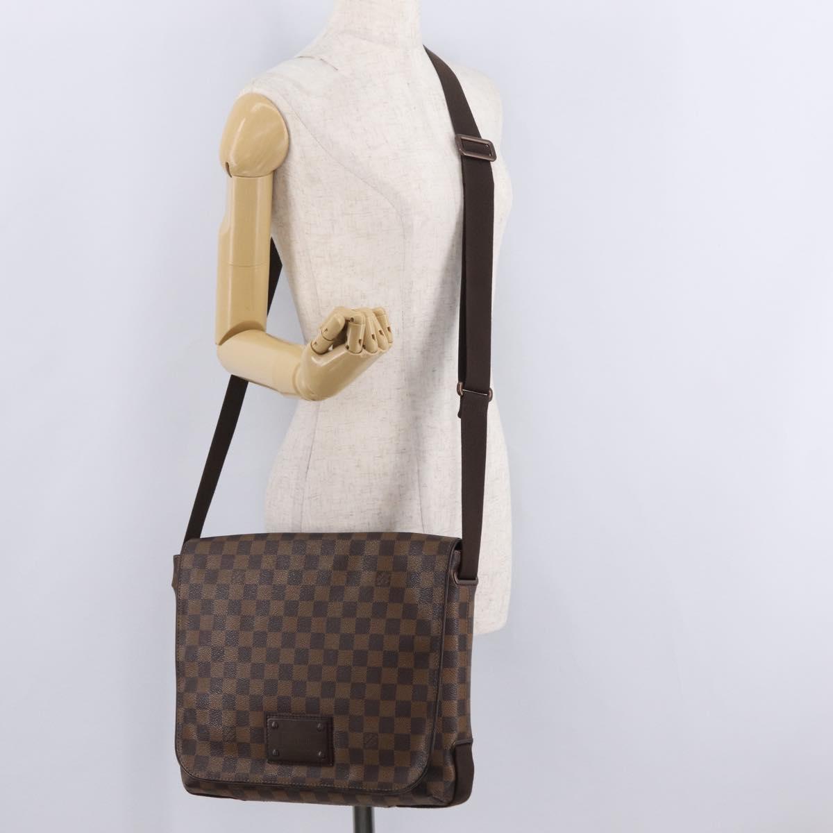 LOUIS VUITTON Damier Ebene Brooklyn MM Shoulder Bag N51211 LV Auth BA16019A