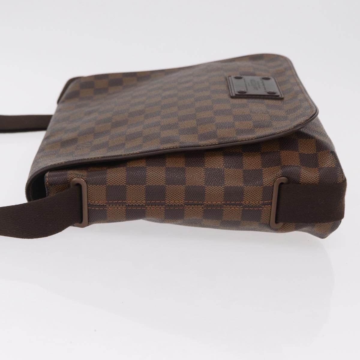 LOUIS VUITTON Damier Ebene Brooklyn MM Shoulder Bag N51211 LV Auth BA16019A