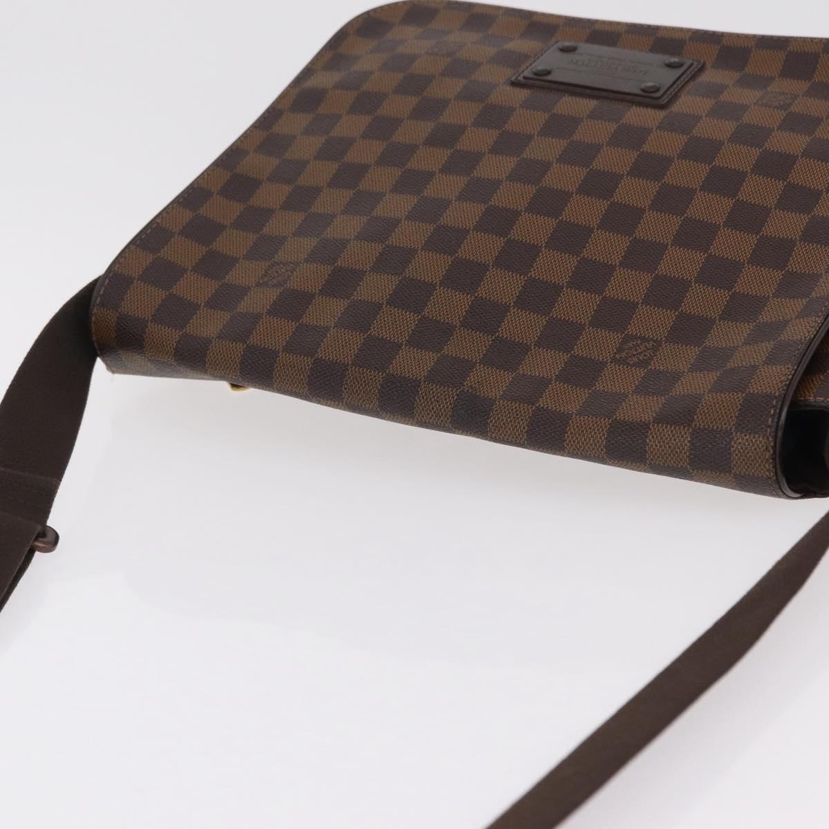 LOUIS VUITTON Damier Ebene Brooklyn MM Shoulder Bag N51211 LV Auth BA16019A
