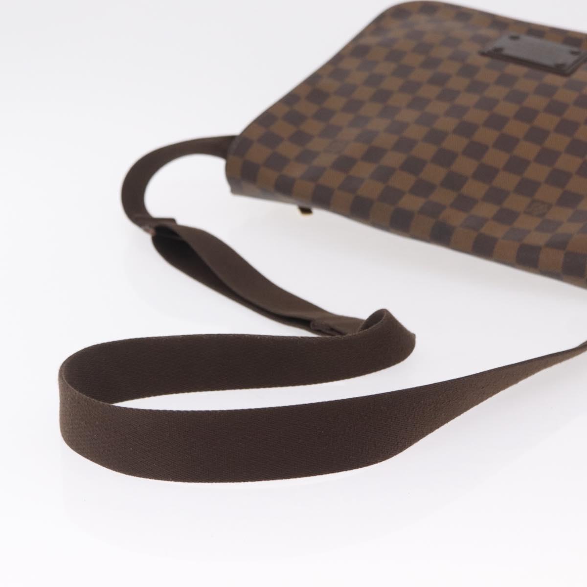 LOUIS VUITTON Damier Ebene Brooklyn MM Shoulder Bag N51211 LV Auth BA16019A