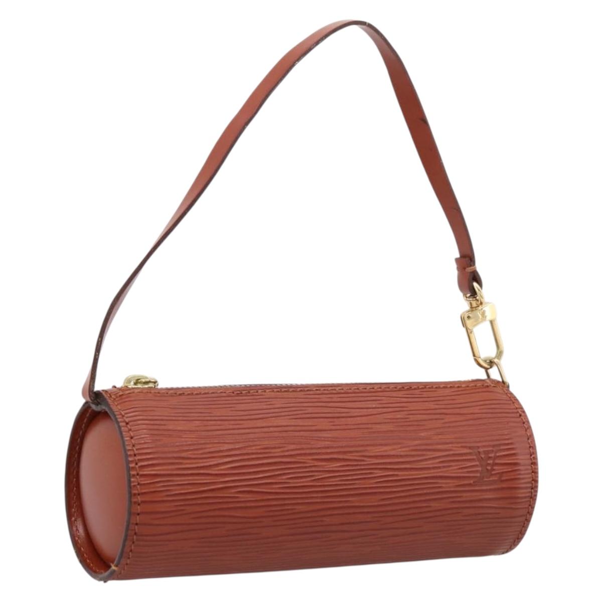 LOUIS VUITTON Epi Soufflot Pouch Brown LV Auth BA16021