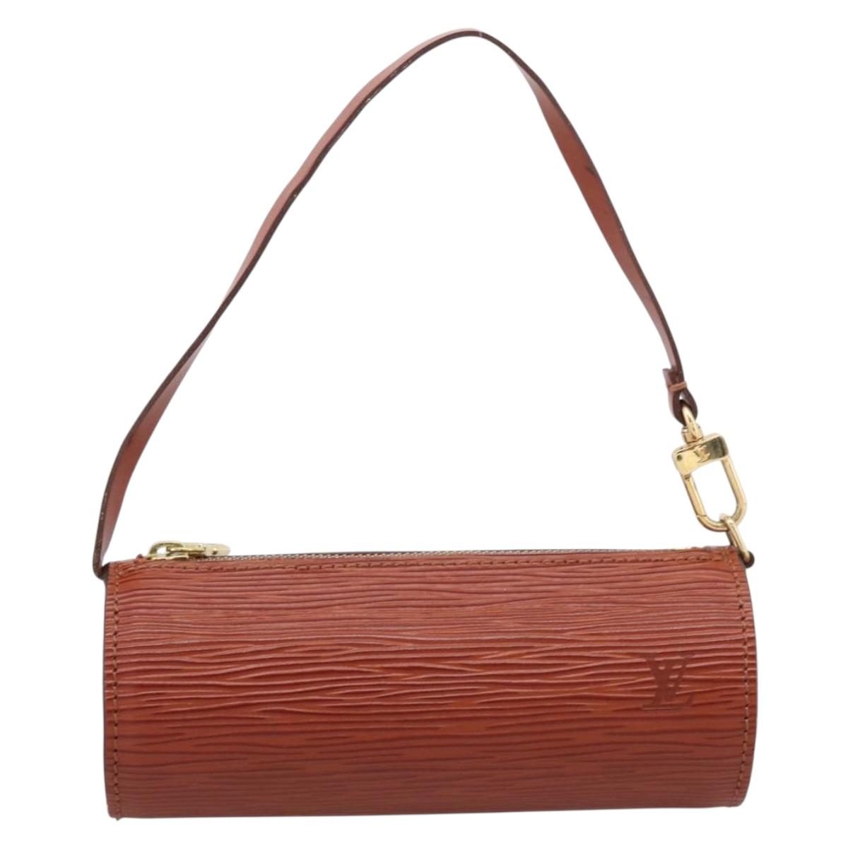LOUIS VUITTON Epi Soufflot Pouch Brown LV Auth BA16021