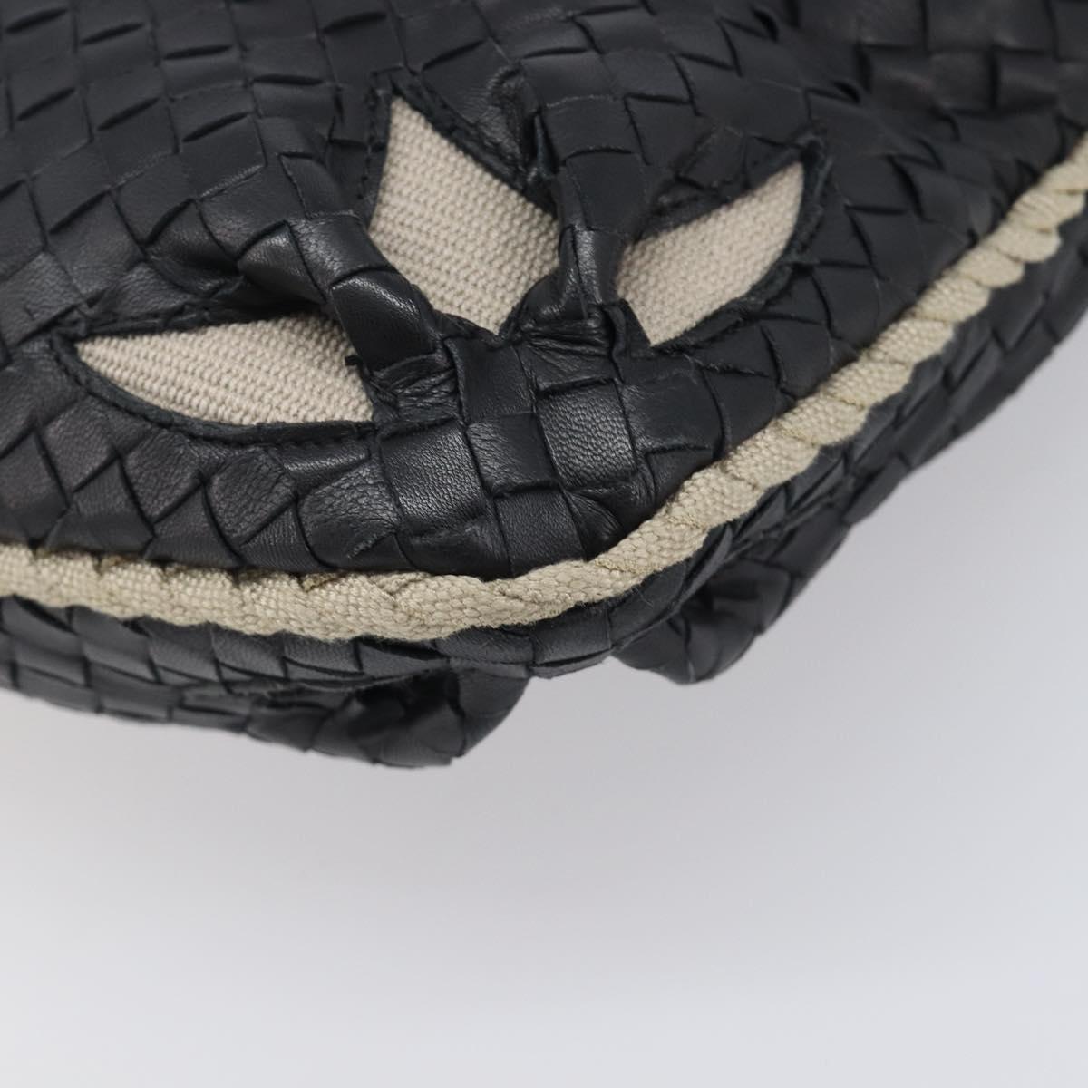 Bottega Veneta INTRECCIATO Hobo Bag Leather outlet Black 115654 Auth BA16024SAV