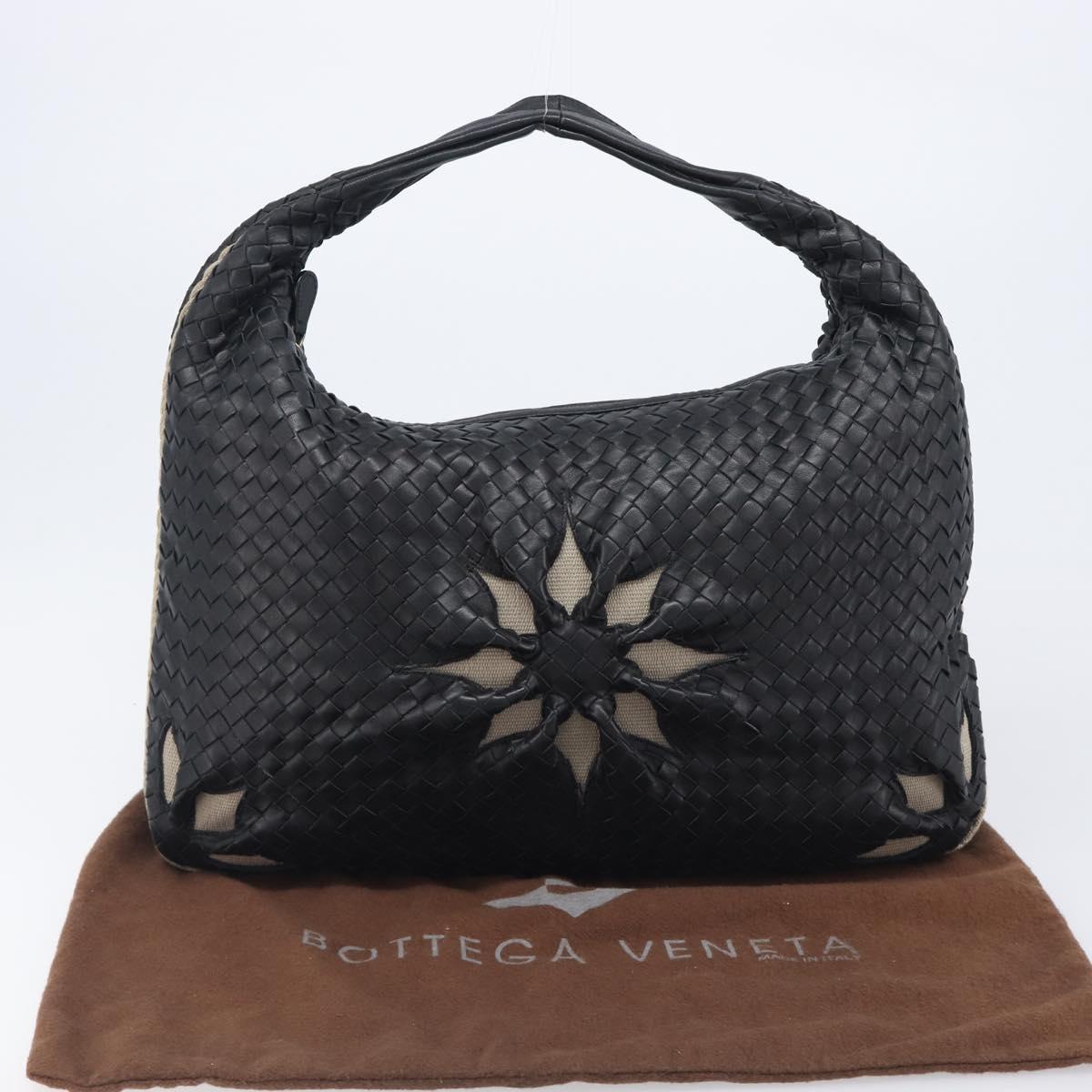 Bottega Veneta INTRECCIATO Hobo Bag Leather outlet Black 115654 Auth BA16024SAV