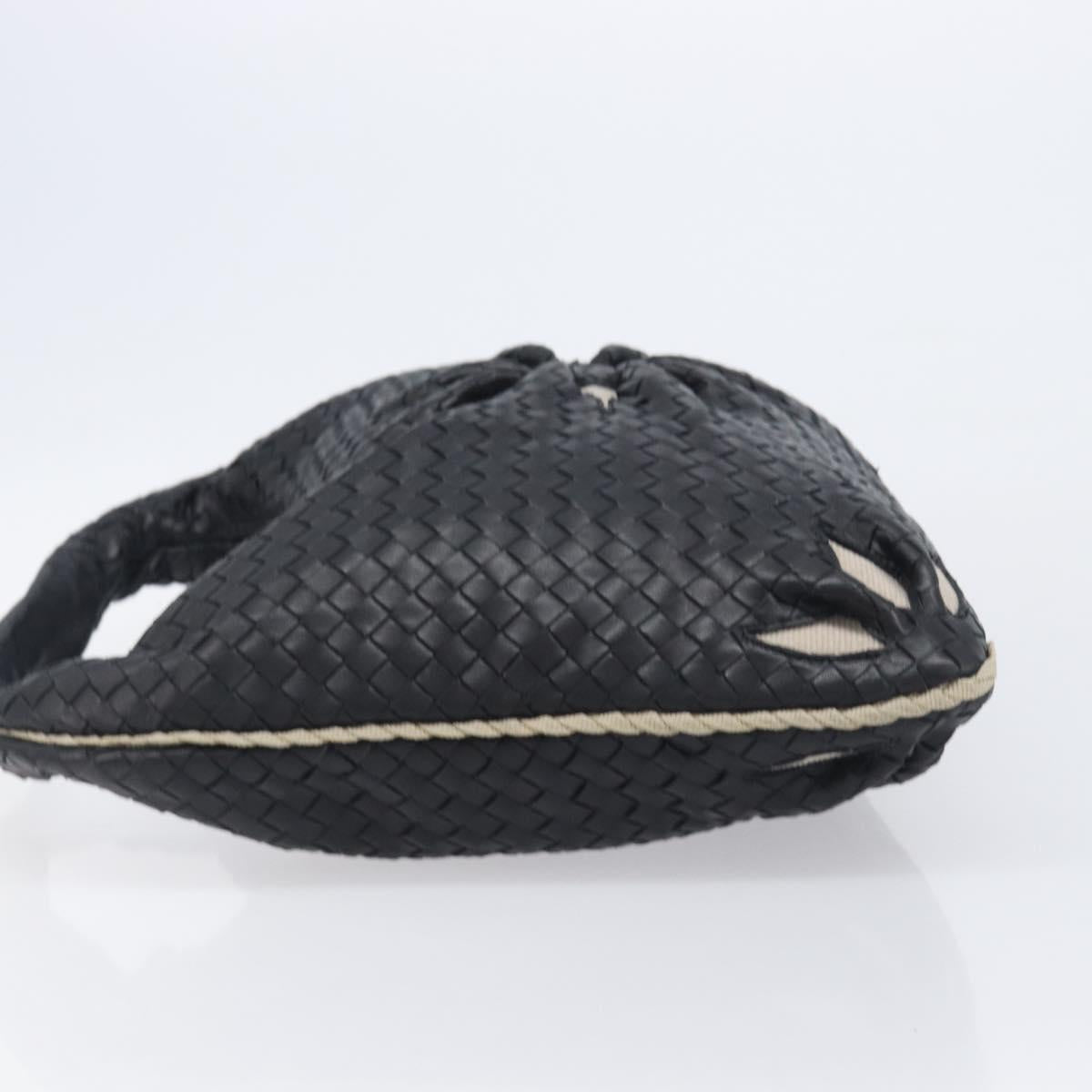 Bottega Veneta INTRECCIATO Hobo Bag Leather outlet Black 115654 Auth BA16024SAV