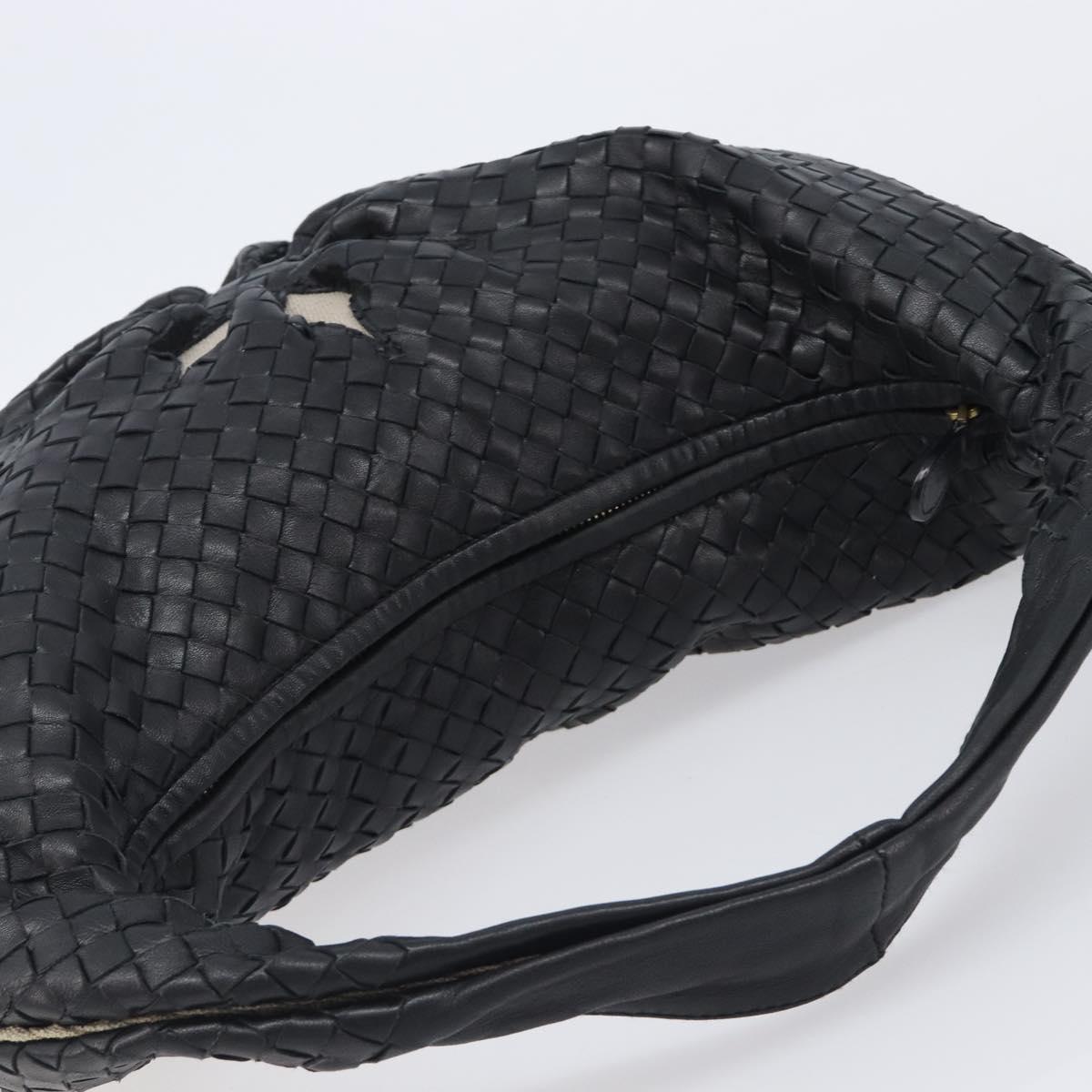 Bottega Veneta INTRECCIATO Hobo Bag Leather outlet Black 115654 Auth BA16024SAV
