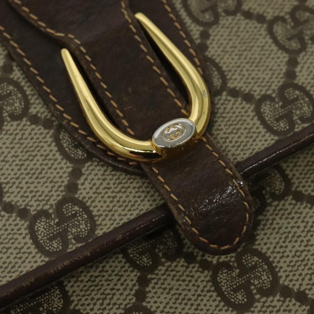 GUCCI GG Supreme Shoulder Bag PVC Beige Gold 904 02 050 Auth BA1603