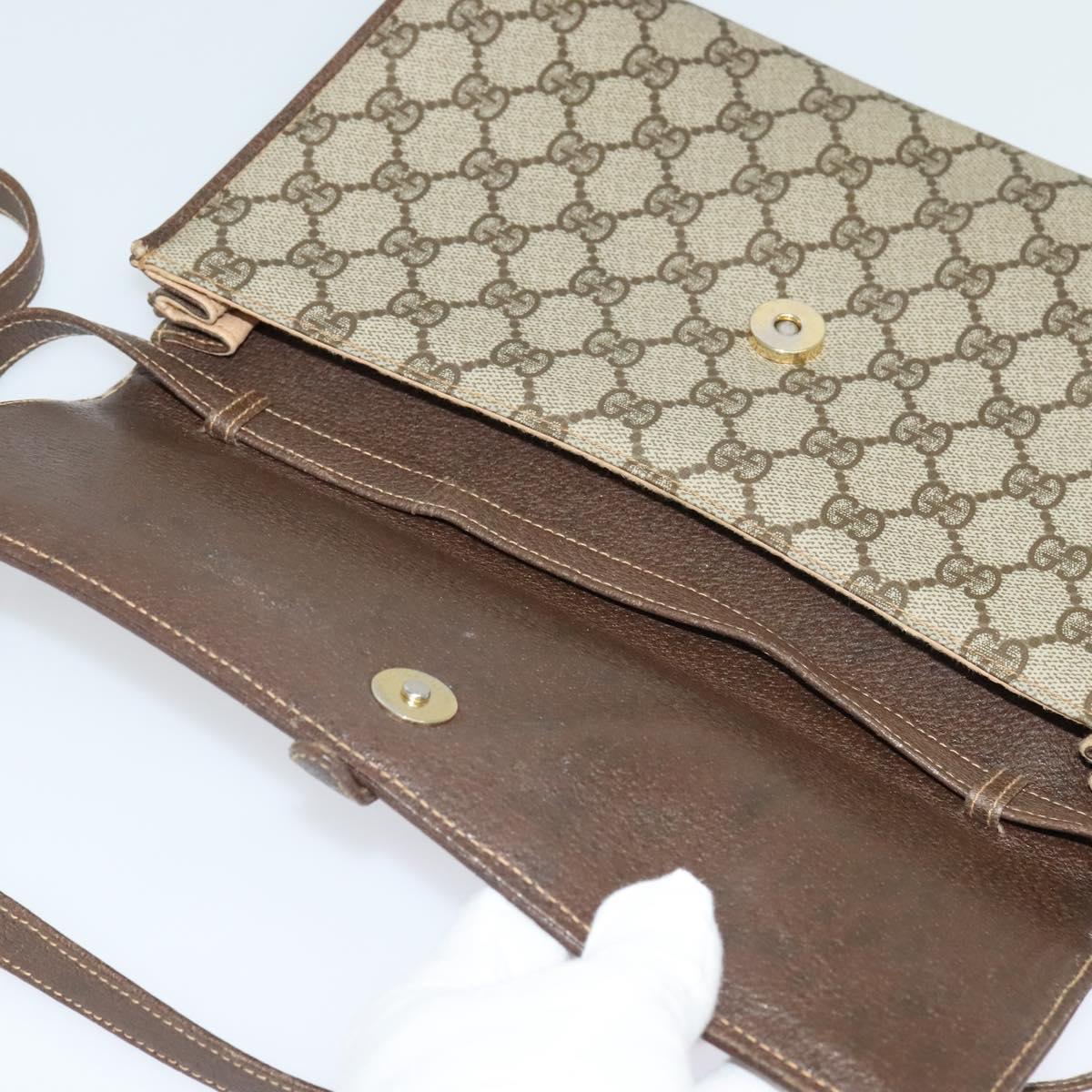 GUCCI GG Supreme Shoulder Bag PVC Beige Gold 904 02 050 Auth BA1603