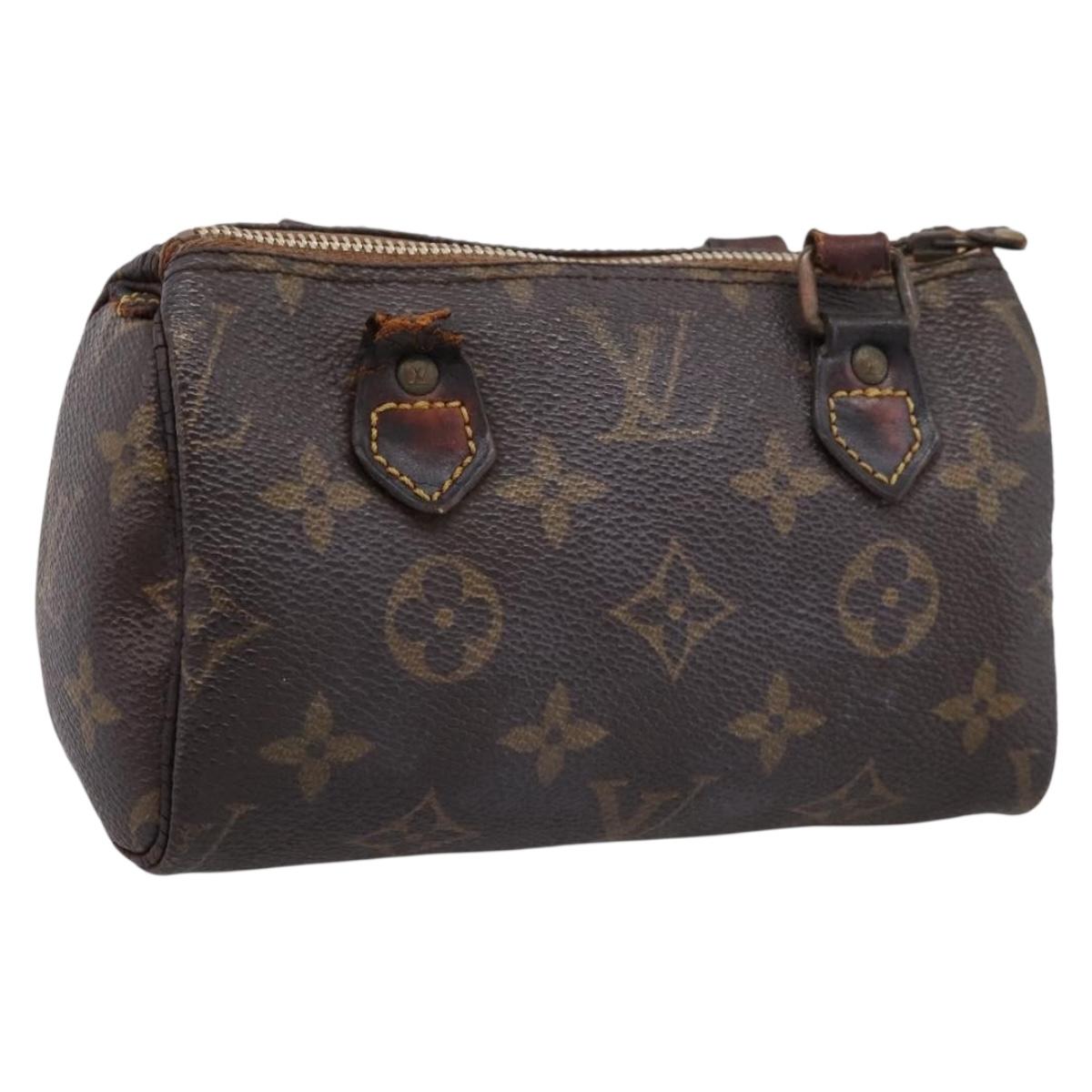 LOUIS VUITTON Monogram Mini Speedy Hand Bag M41534 LV Auth BA16039