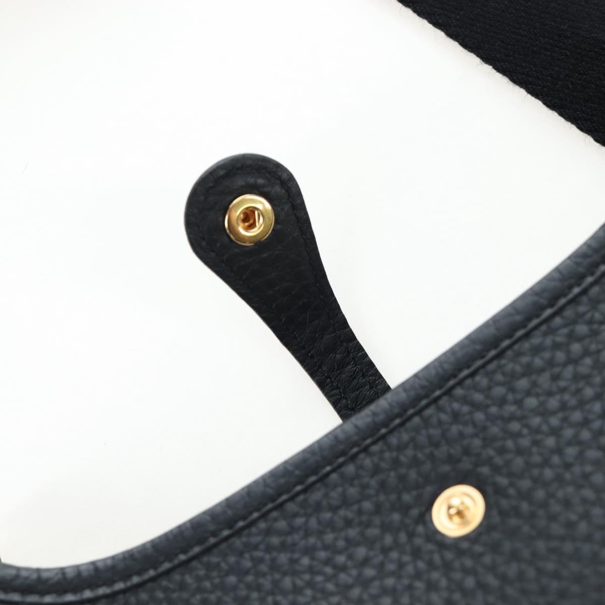 HERMES Evelyn 16 TPM Shoulder Bag Leather Black Gold Auth BA16042SV