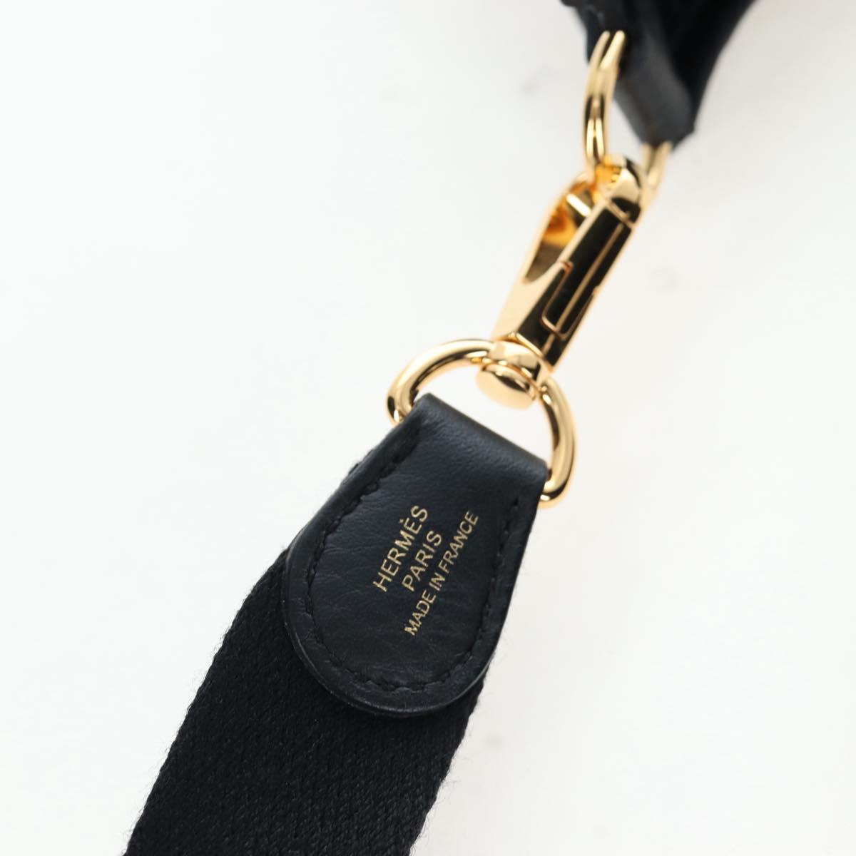 HERMES Evelyn 16 TPM Shoulder Bag Leather Black Gold Auth BA16042SV