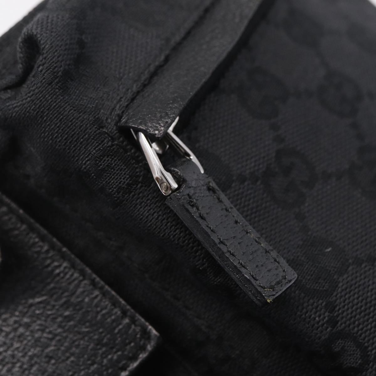 GUCCI GG Canvas Waist bag Black Silver 28566 Auth BA16046A