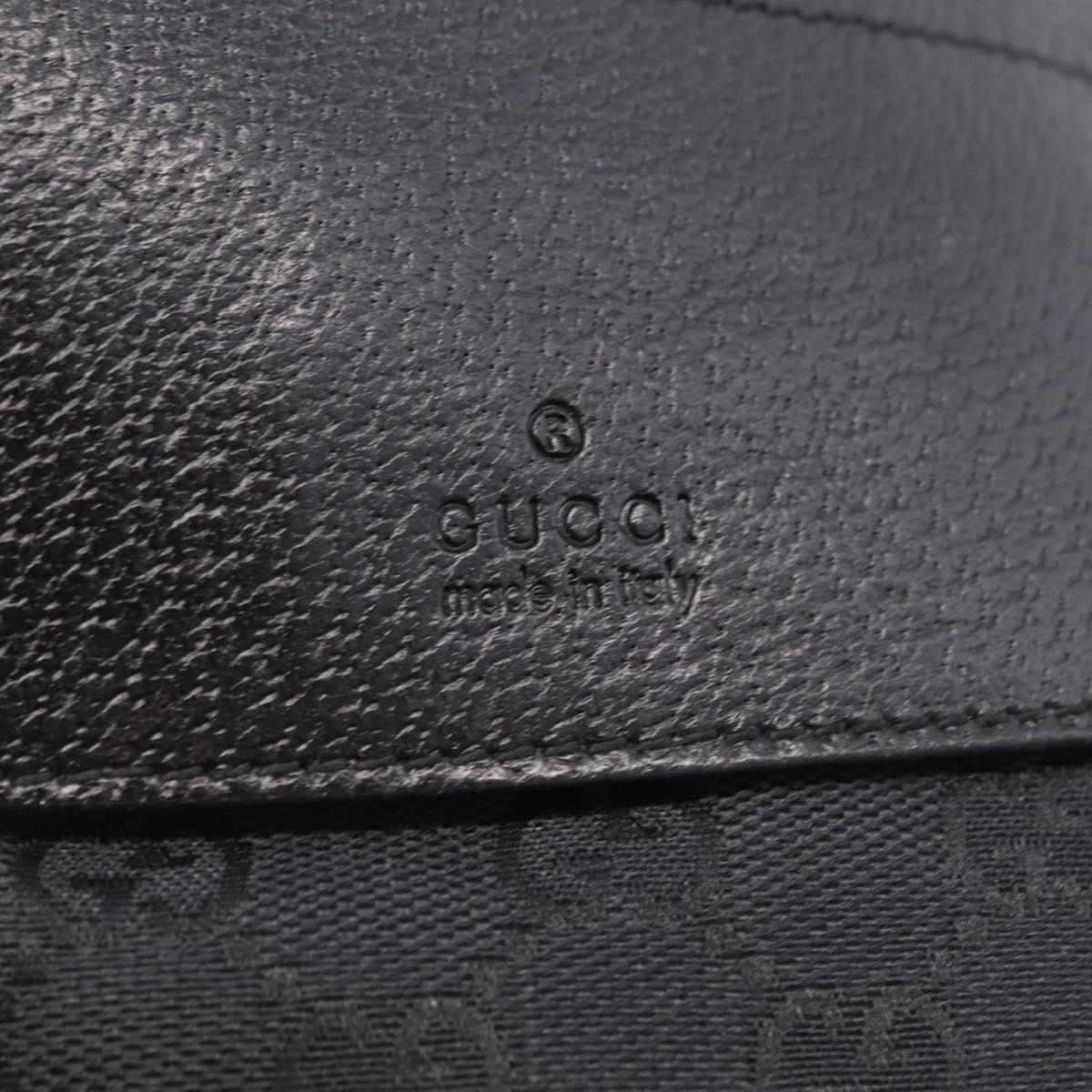 GUCCI GG Canvas Waist bag Black Silver 28566 Auth BA16046A