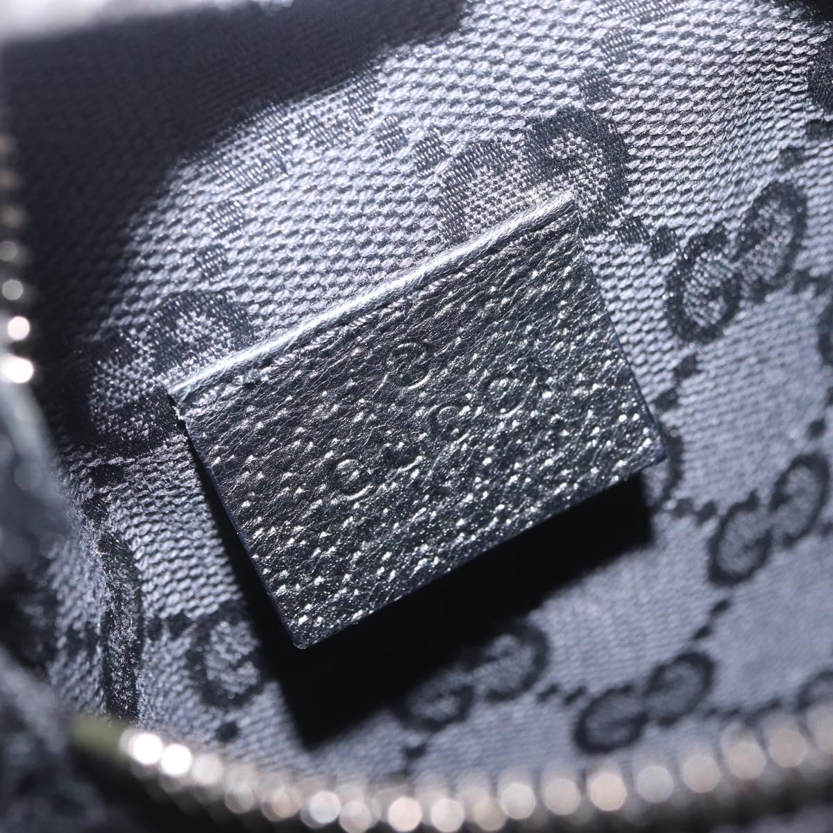 GUCCI GG Canvas Waist bag Black Silver 28566 Auth BA16046A