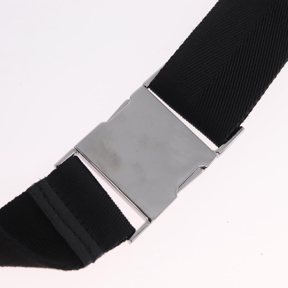 GUCCI GG Canvas Waist bag Black Silver 28566 Auth BA16046A