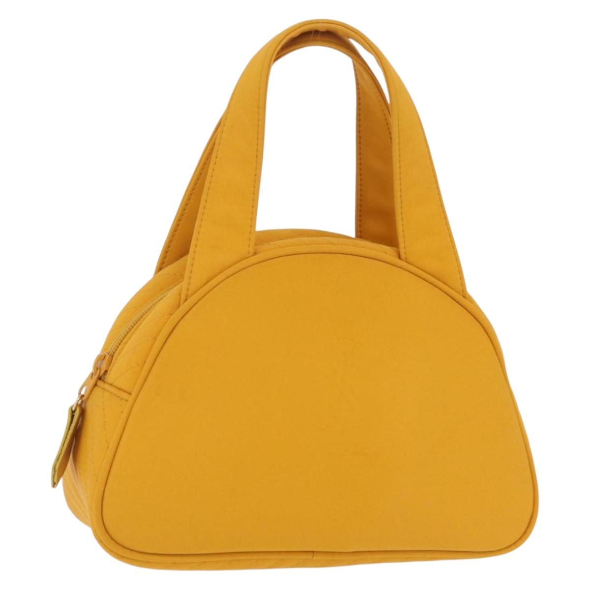 Saint Laurent Hand Bag Nylon Yellow Gold Auth BA16065A
