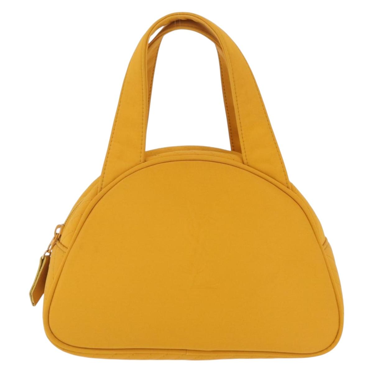 Saint Laurent Hand Bag Nylon Yellow Gold Auth BA16065A