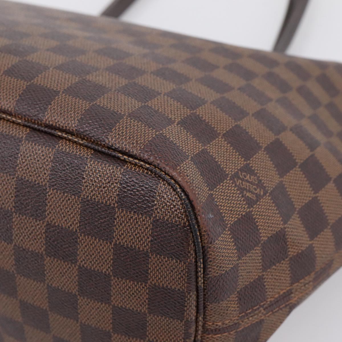 LOUIS VUITTON Damier Ebene Neverfull MM Tote Bag N51105 LV Auth BA16074