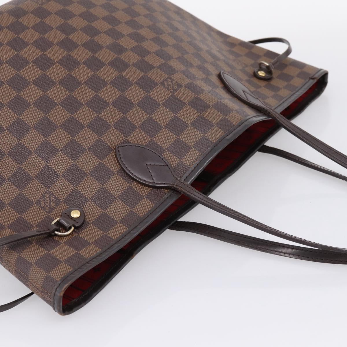 LOUIS VUITTON Damier Ebene Neverfull MM Tote Bag N51105 LV Auth BA16074