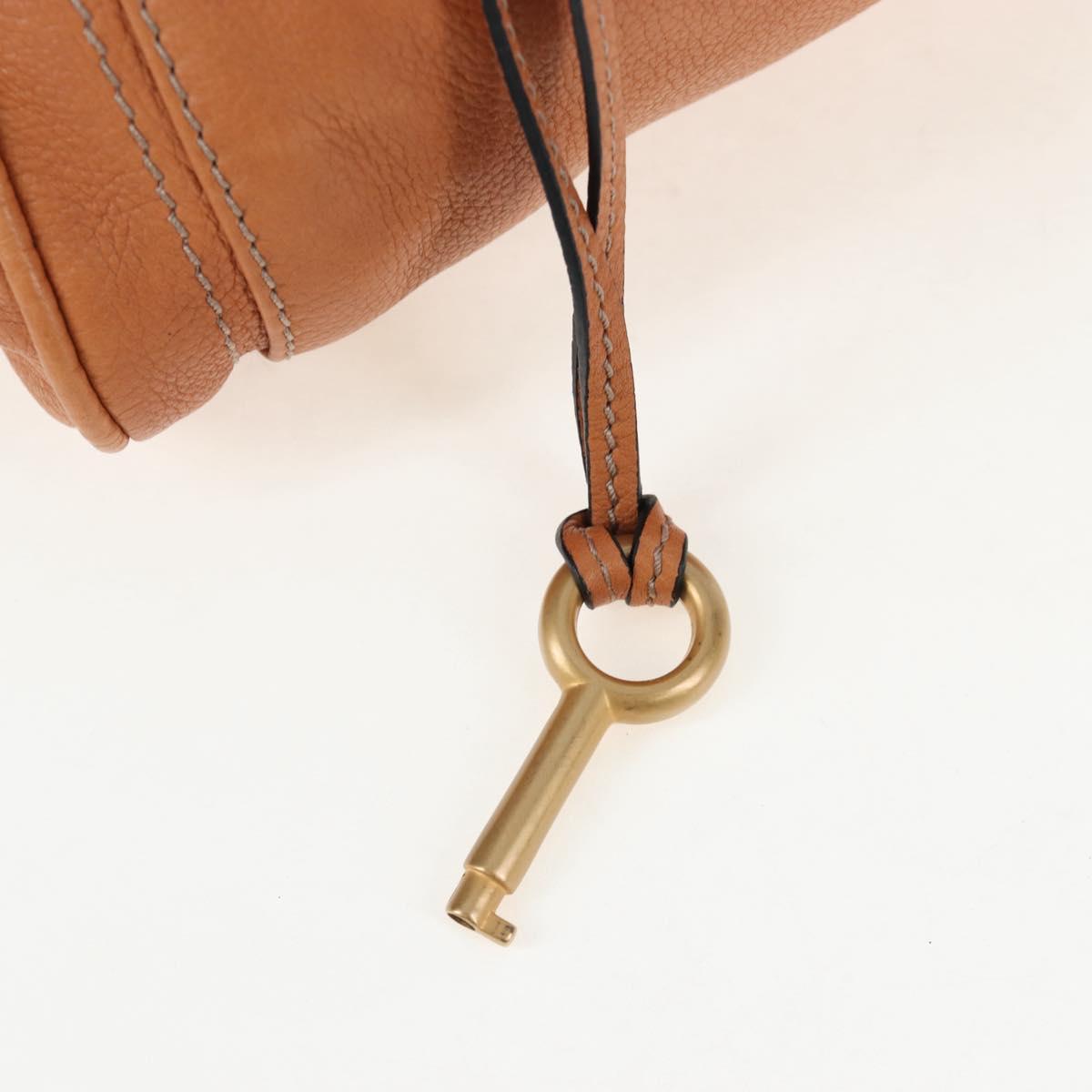 Chloe Paddington Hand Bag Leather Brown Gold Silver Auth BA16075V