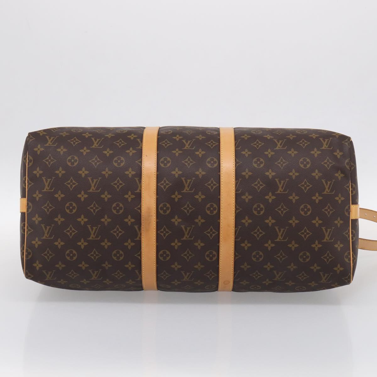 LOUIS VUITTON Monogram Keepall Bandouliere 55 Boston Bag M41414 LV Auth BA16077V