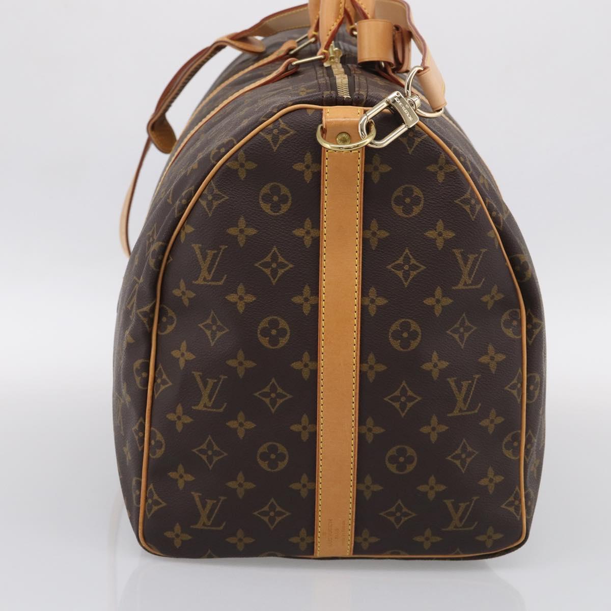 LOUIS VUITTON Monogram Keepall Bandouliere 55 Boston Bag M41414 LV Auth BA16077V