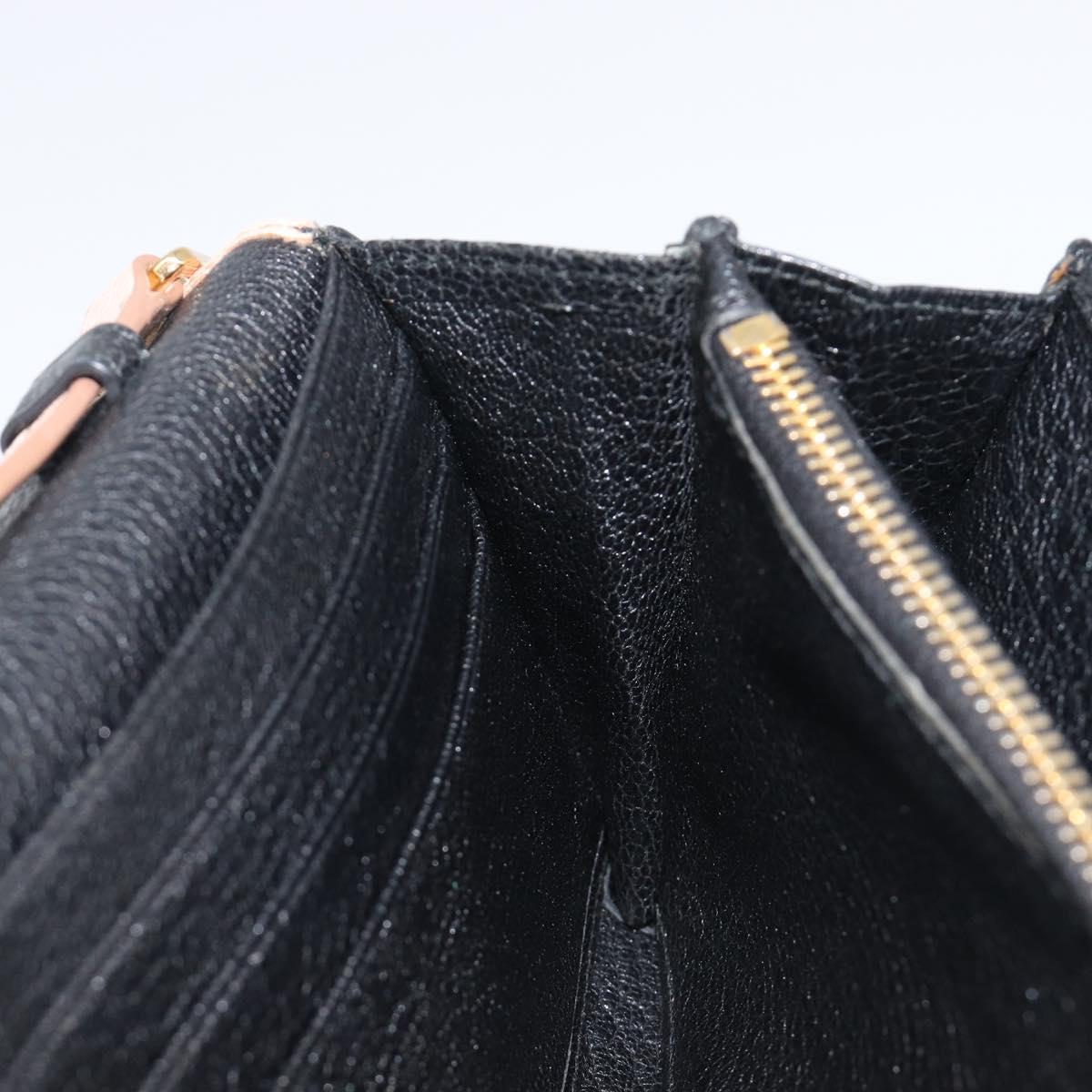 Miu Miu Chain Shoulder Wallet Leather Gold Pink Auth BA16081A