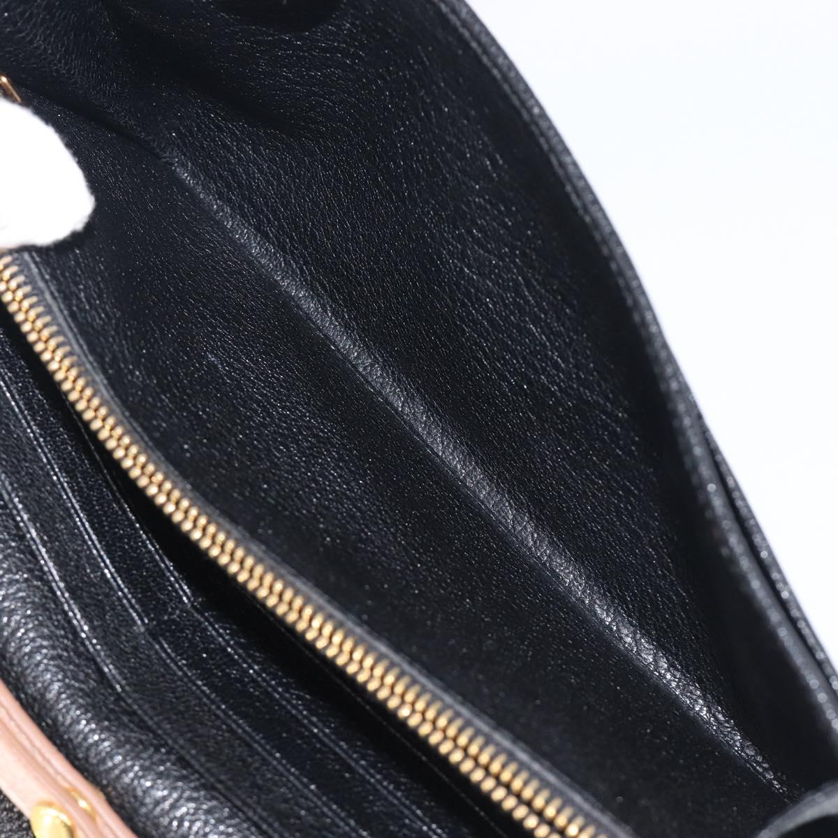 Miu Miu Chain Shoulder Wallet Leather Gold Pink Auth BA16081A
